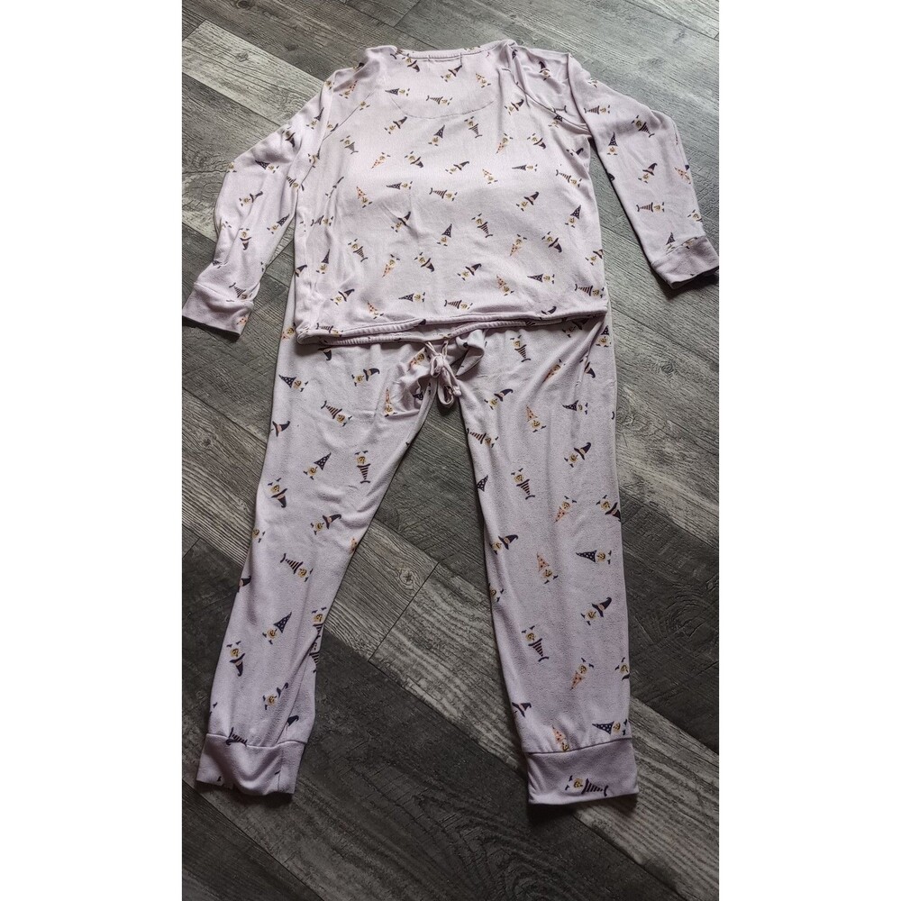 KIKIT Women's M Light Pink With Halloween Ghost Trick Or Treaters Pajamas
